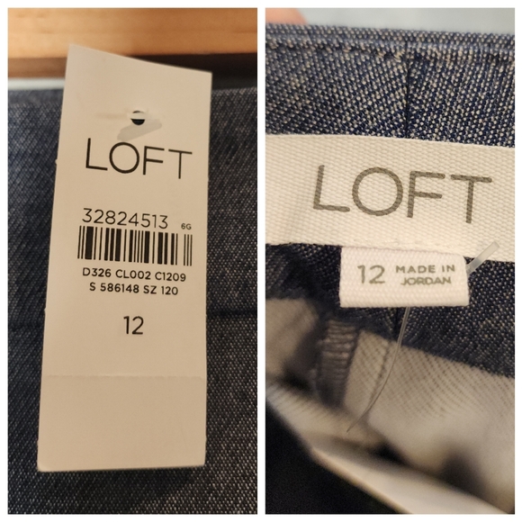 NWT Ann Taylor Loft The Skinny Blue Thick Pants Women's Size 12 - Picture 3 of 13